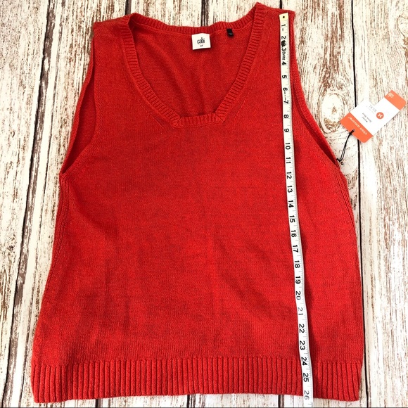 New CAbi Sleeveless Top Size Medium - Siren Vest Flame - Picture 7 of 8